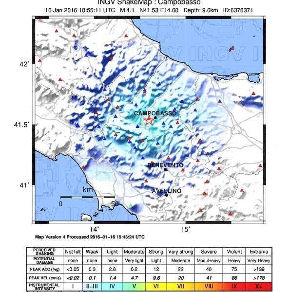 Sciame sismico in Molise