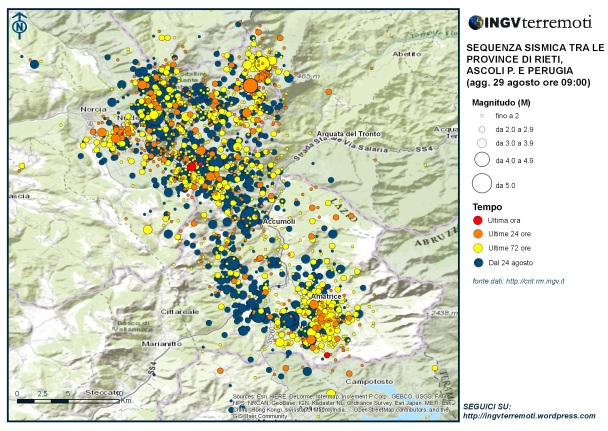 Sequenza sismica tra le province di Rieti, Perugia, Ascoli Piceno, L’Aquila e Teramo: aggiornamento delle ore 09.00 – NOTA STAMPA INGV