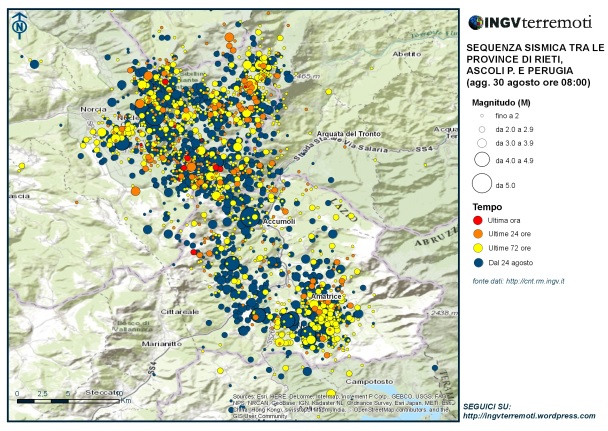 Sequenza sismica province di Rieti, Perugia, Ascoli P., L’Aquila e Teramo: aggiornamento ore 08.00 – COMUNICATO STAMPA INGV