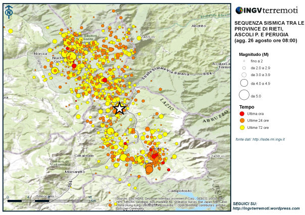 Terremoto centro Italia, aggiornamento ore 8.00 – NOTA INGV