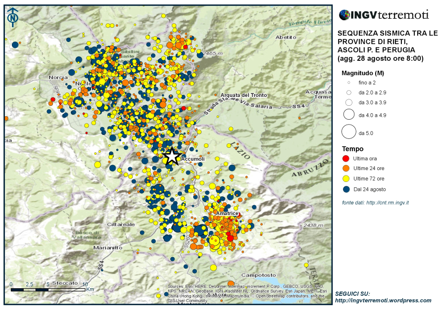 Sequenza sismica tra le province di Rieti, Perugia, Ascoli Piceno, L’Aquila e Teramo: aggiornamento delle ore 8:00 – 28 agosto – NOTA INGV