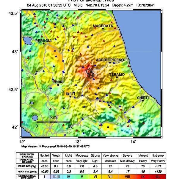 ShakeMap per visualizzare lo scuotimento prodotto da un terremoto – NOTA STAMPA INGV