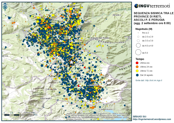 Sequenza sismica terremoto centro Italia: aggiornamento ore 8:00 – 2 settembre NOTA STAMPA INGV