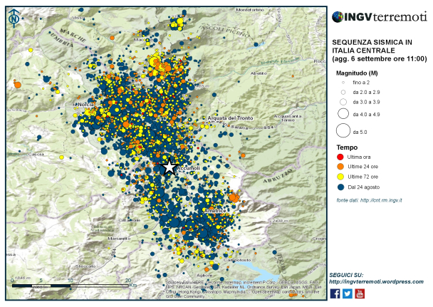 Sequenza sismica in Italia centrale: aggiornamento 6 settembre, ore 11:00 – NOTA STAMPA INGV