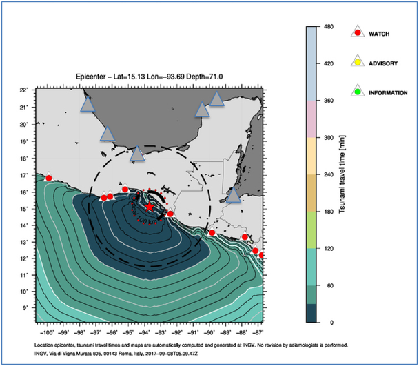 INGV: Terremoto M8.0 al largo del Messico, 8 settembre ore 06:49 italiane