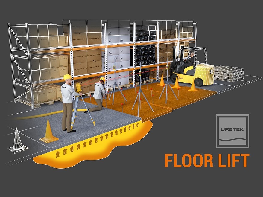 Floor Lift® by URETEK, il sollevamento di precisione e livellamento di pavimentazioni abbassate
